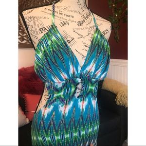 Neon Psychedelic Peekaboo Maxi Dress